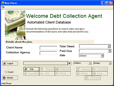 web phone debt collection application