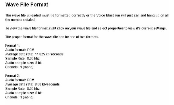 Wav File Formats