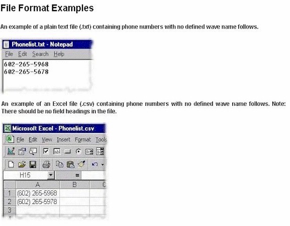 Phone List File Formats