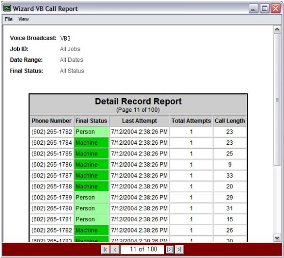 voice broadcasting reports